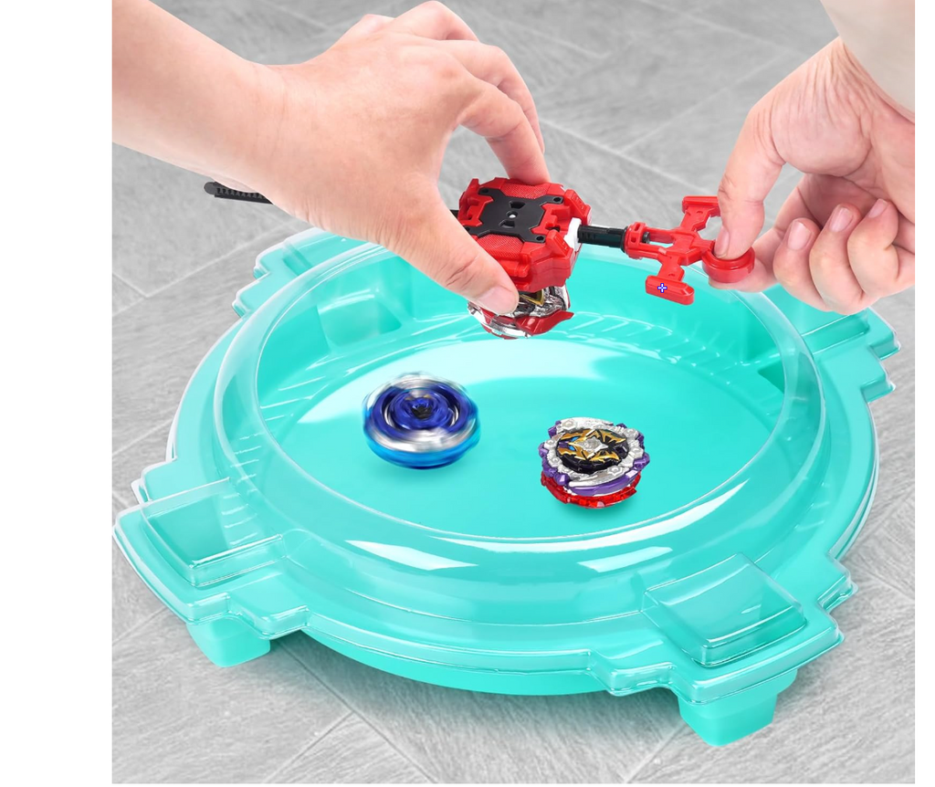 COCOFOX Battling Top Burst Toy Set Game Complete Battle Game Set with Stadium, 6 Battling Tops and 2 Launchers, Toys for 6 Year Old Boys & Girls & Up (Amazon Exclusive) Green