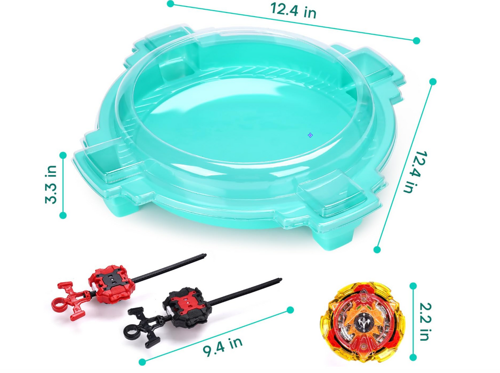 COCOFOX Battling Top Burst Toy Set Game Complete Battle Game Set with Stadium, 6 Battling Tops and 2 Launchers, Toys for 6 Year Old Boys & Girls & Up (Amazon Exclusive) Green