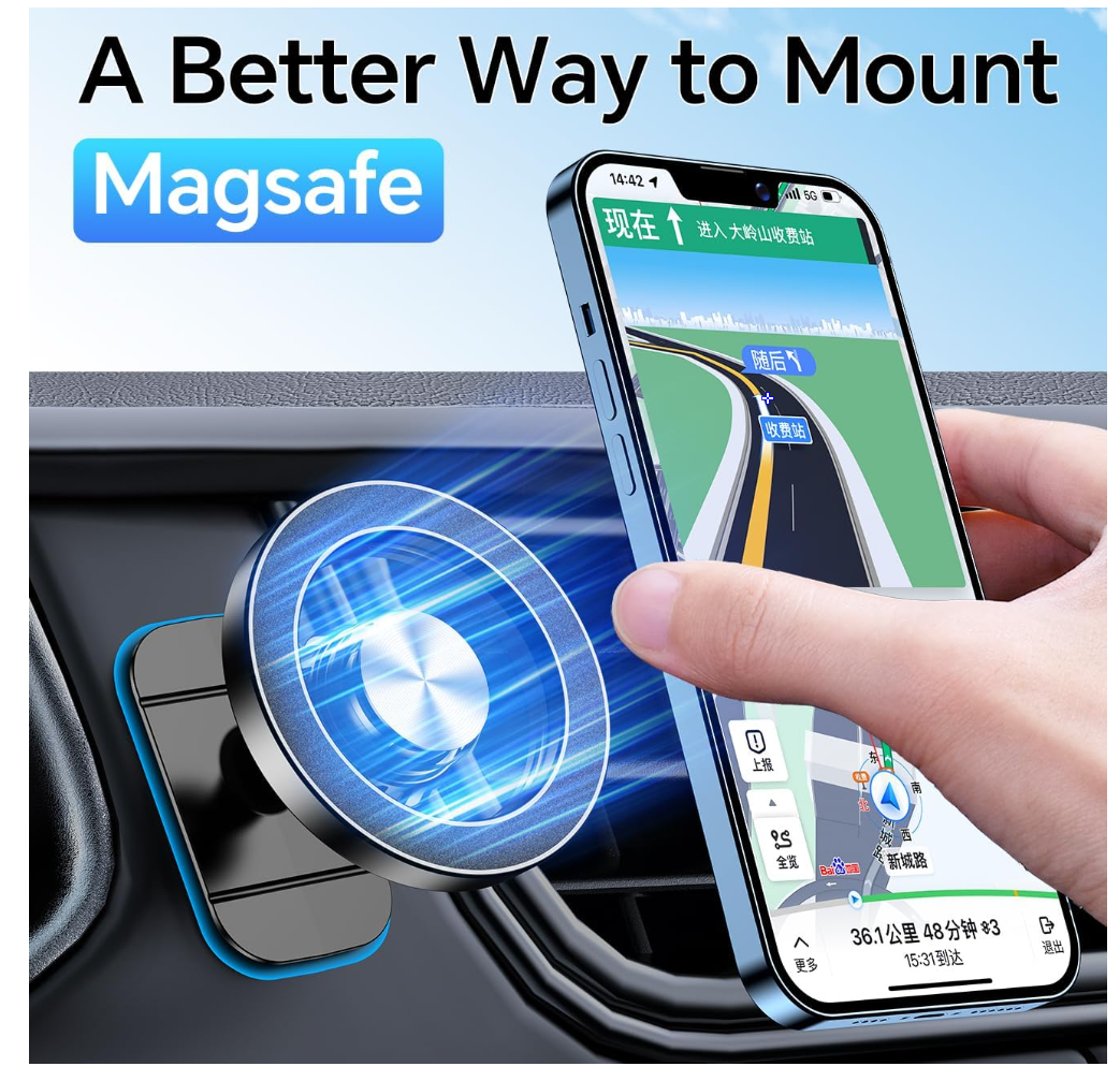 Kaistyle for Magsafe Car Mount【20 Strong Magnets】Magnetic Phone Holder for Car Phone Holder Mount Dash Mounted Holders Cell Phone Holders for Your Car Accessories for Women Men for iPhone 17 16 15 14