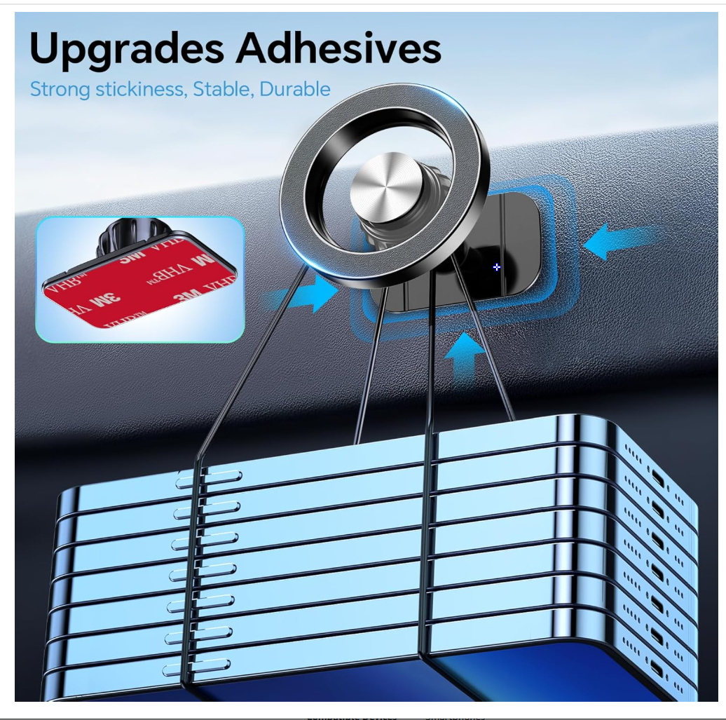 Kaistyle for Magsafe Car Mount【20 Strong Magnets】Magnetic Phone Holder for Car Phone Holder Mount Dash Mounted Holders Cell Phone Holders for Your Car Accessories for Women Men for iPhone 17 16 15 14