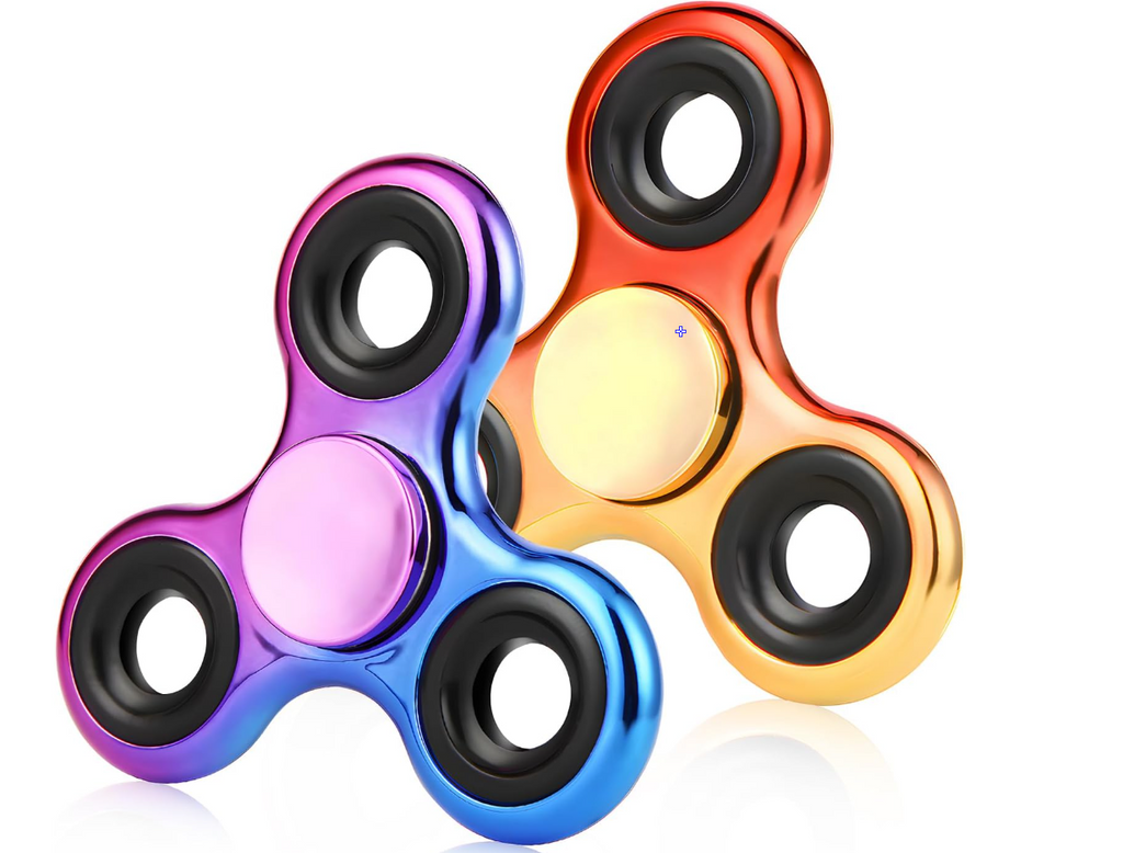 Fidget Spinner 2 Pack, Metal Fidget Spinners Christmas Fidget Toys for Kids - Stress Relief Hand Spinner for ADHD Christmas Autism Gifts, Stocking Stuffers Classroom Rewards for Boys Girls