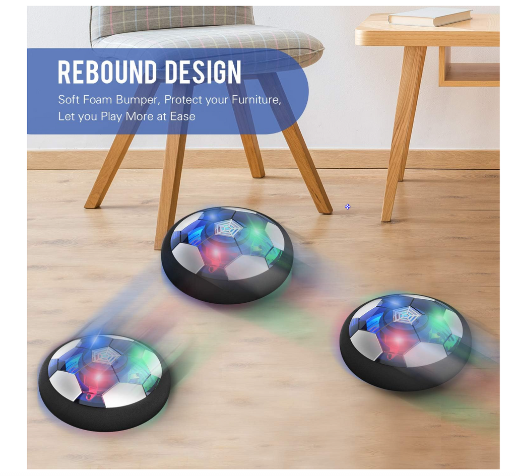 Hover Soccer Ball Boy Toy, Air Powered Floating Hover Soccers with LED Light, Kids Training Soccer Ball Indoor Outdoor Game, Birthday Gifts for Age 3 4 5 6 7 8-10 Years Old Boys Girls