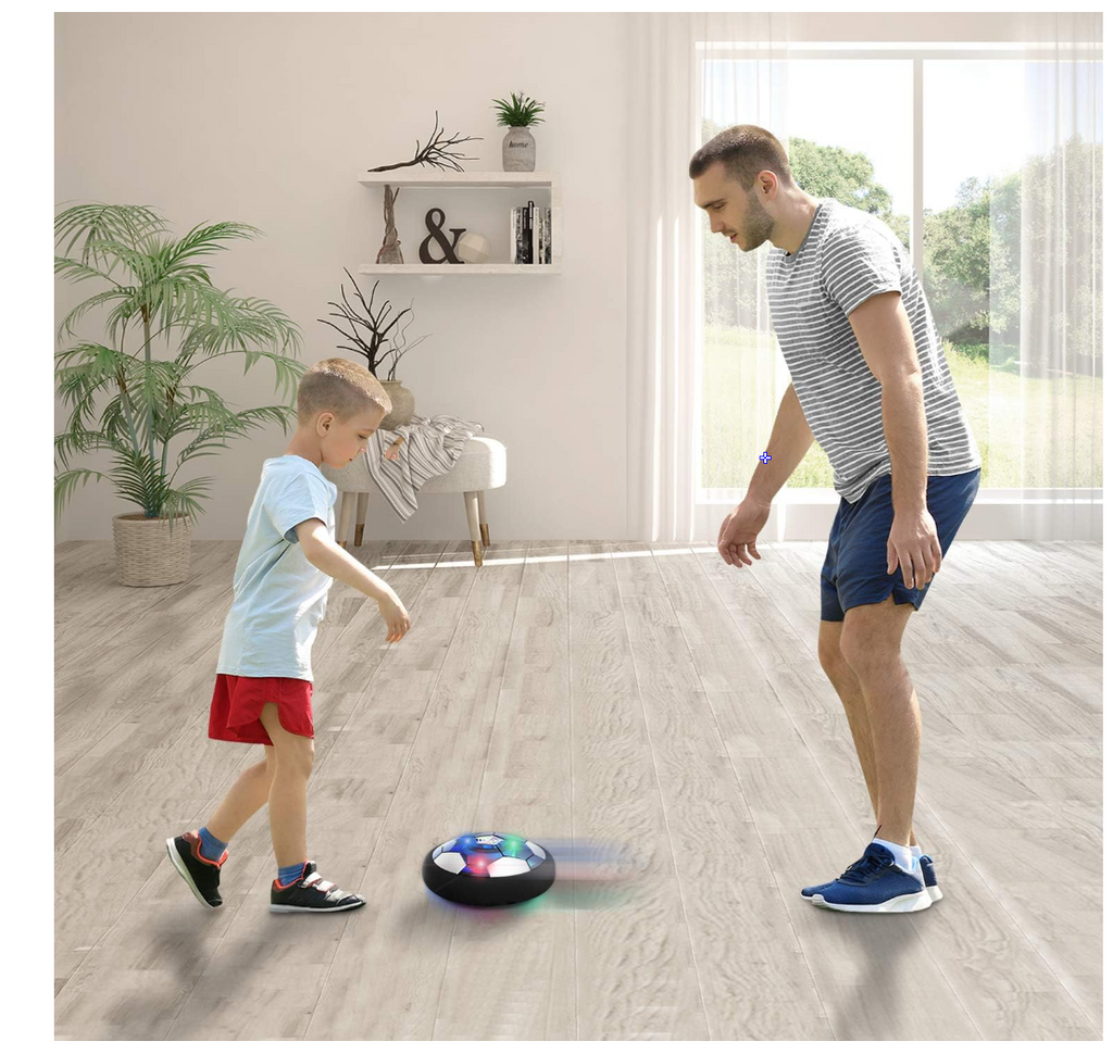 Hover Soccer Ball Boy Toy, Air Powered Floating Hover Soccers with LED Light, Kids Training Soccer Ball Indoor Outdoor Game, Birthday Gifts for Age 3 4 5 6 7 8-10 Years Old Boys Girls
