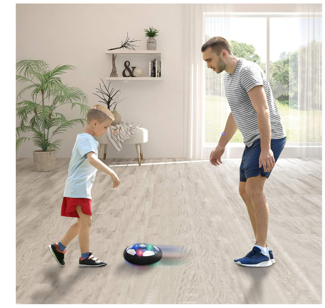 Hover Soccer Ball Boy Toy, Air Powered Floating Hover Soccers with LED Light, Kids Training Soccer Ball Indoor Outdoor Game, Birthday Gifts for Age 3 4 5 6 7 8-10 Years Old Boys Girls
