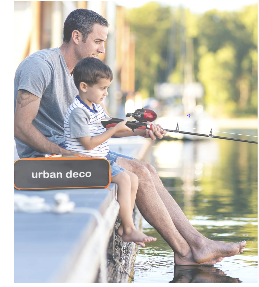 Urban Deco Kids Fishing Pole Set Portable Telescopic Kids Fishing Rod and Reel Combo Kit with Tackle Box for Beginners, Boys,Girls,Youth,Children
