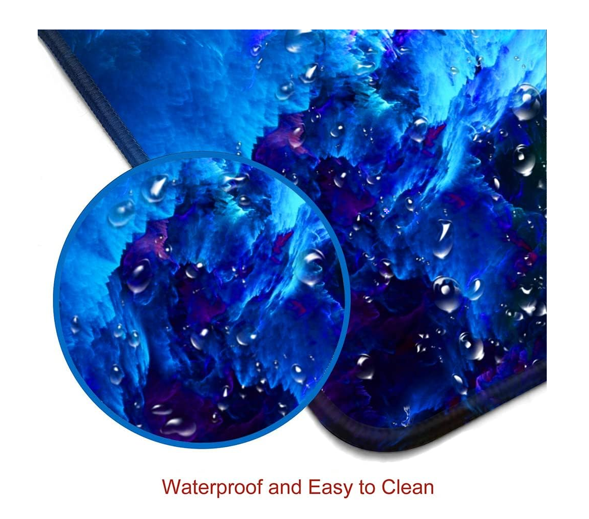 Gaming Mouse Pad, Large Non-Slip Rubber Base Mousepad, Keyboard Mouse Mat, Desk Pad with Stitched Edges, 31.5x11.8inch, Dazzling Galaxy