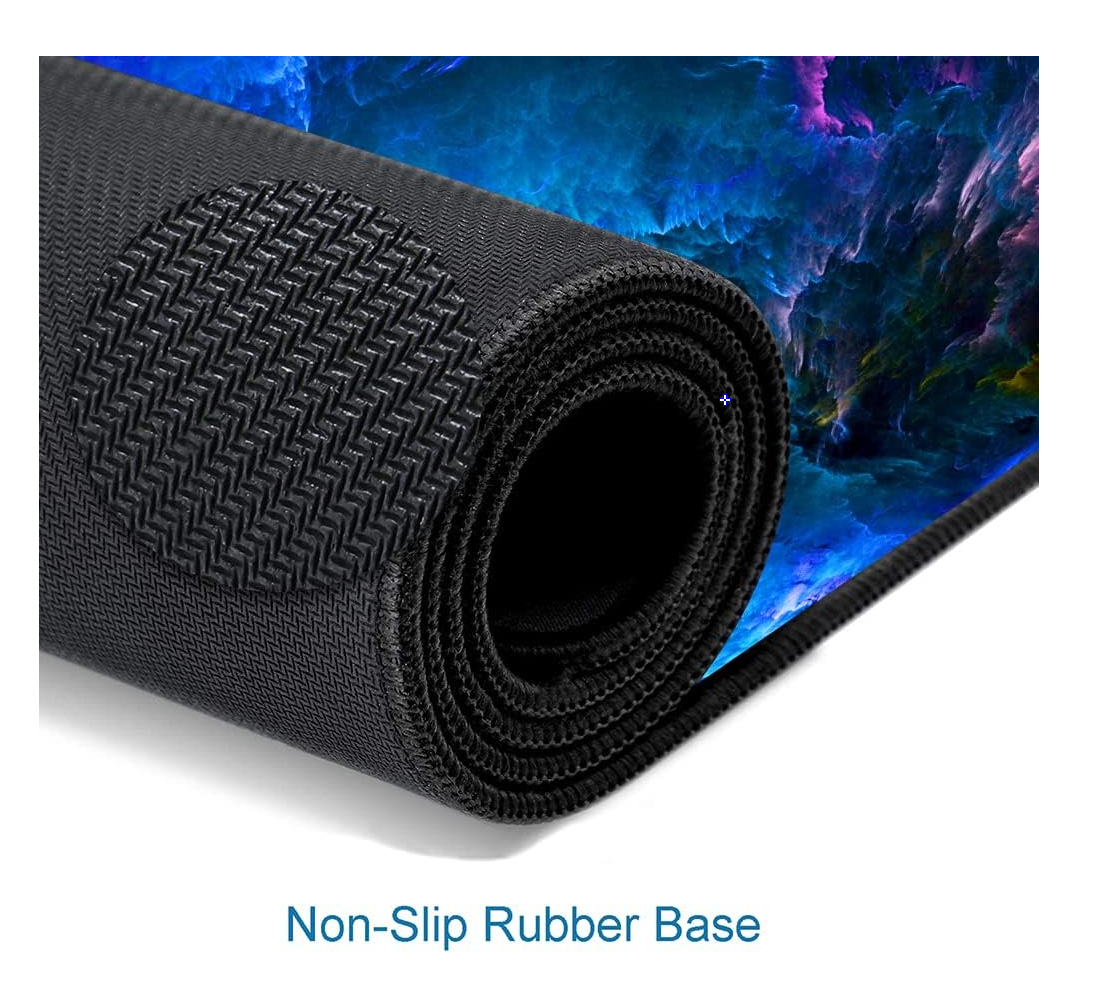 Gaming Mouse Pad, Large Non-Slip Rubber Base Mousepad, Keyboard Mouse Mat, Desk Pad with Stitched Edges, 31.5x11.8inch, Dazzling Galaxy