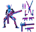 Gatling Gun T13 Titan 13 Action Figure Set【Assembled】, Robot Action Figure 3D Printed robo 13 Action Fidget Toys Dummy Figure Articulated, Lucky 13 for Collectors Desktop Decorations (Laser Purple)