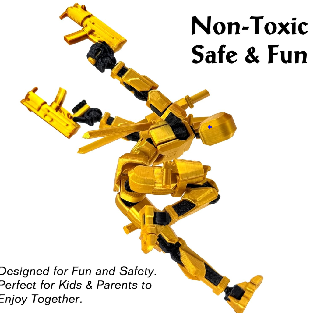 Gatling Gun T13 Titan 13 Action Figure Set【Assembled】, Robot Action Figure 3D Printed robo 13 Action Fidget Toys Dummy Figure Articulated, Lucky 13 for Collectors Desktop Decorations (Laser Purple)