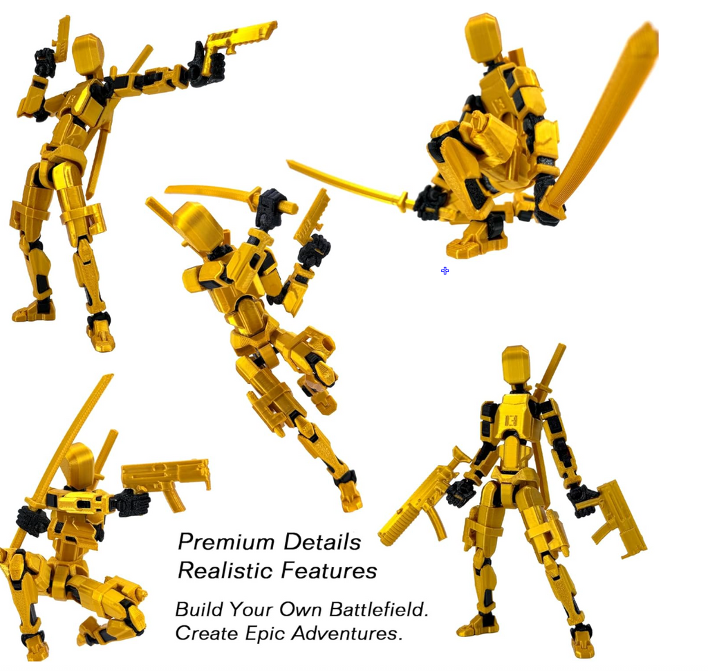 Gatling Gun T13 Titan 13 Action Figure Set【Assembled】, Robot Action Figure 3D Printed robo 13 Action Fidget Toys Dummy Figure Articulated, Lucky 13 for Collectors Desktop Decorations (Laser Purple)