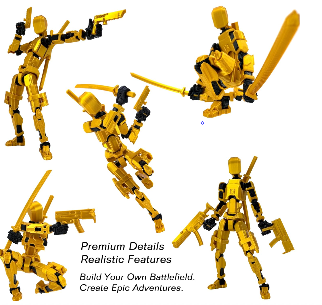 Gatling Gun T13 Titan 13 Action Figure Set【Assembled】, Robot Action Figure 3D Printed robo 13 Action Fidget Toys Dummy Figure Articulated, Lucky 13 for Collectors Desktop Decorations (Laser Purple)