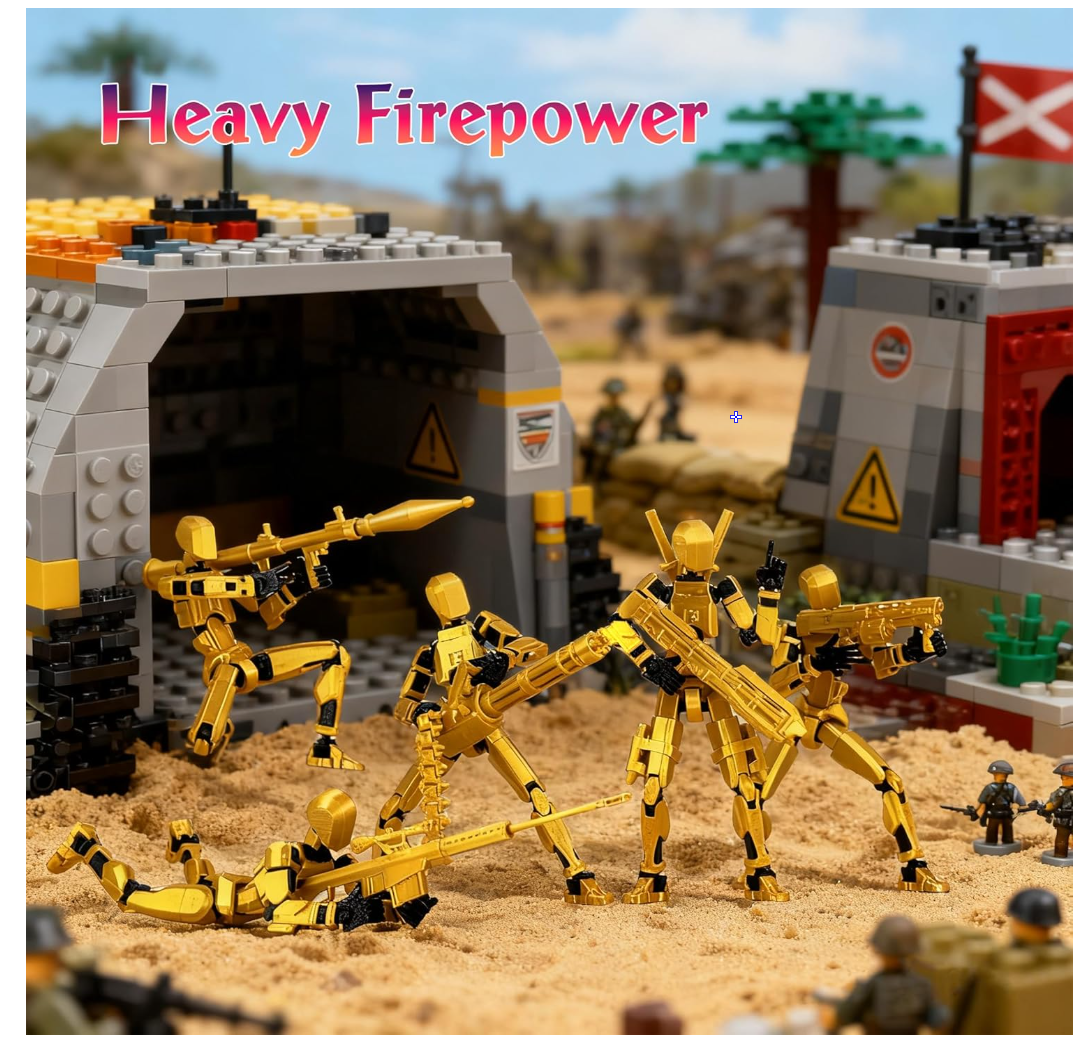 Gatling Gun T13 Titan 13 Action Figure Set【Assembled】, Robot Action Figure 3D Printed robo 13 Action Fidget Toys Dummy Figure Articulated, Lucky 13 for Collectors Desktop Decorations (Laser Purple)